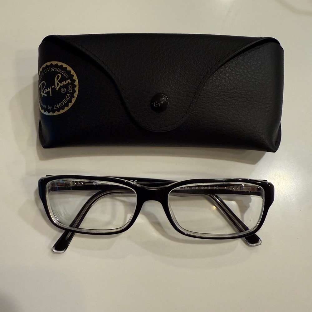 Ray-Ban Black Prescription Glasses (w/case and cloth)